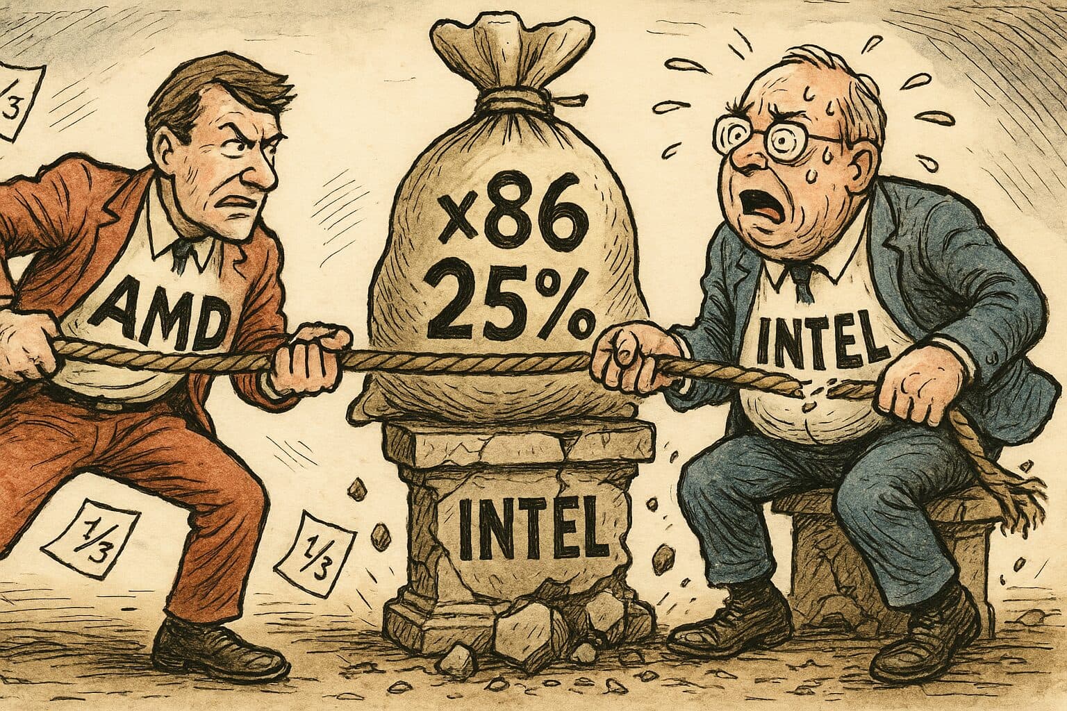 【朗報】AMD、デスクトップ市場で3分の1のシェア獲得。x86市場全体でも25%超え、Intelの牙城を崩す