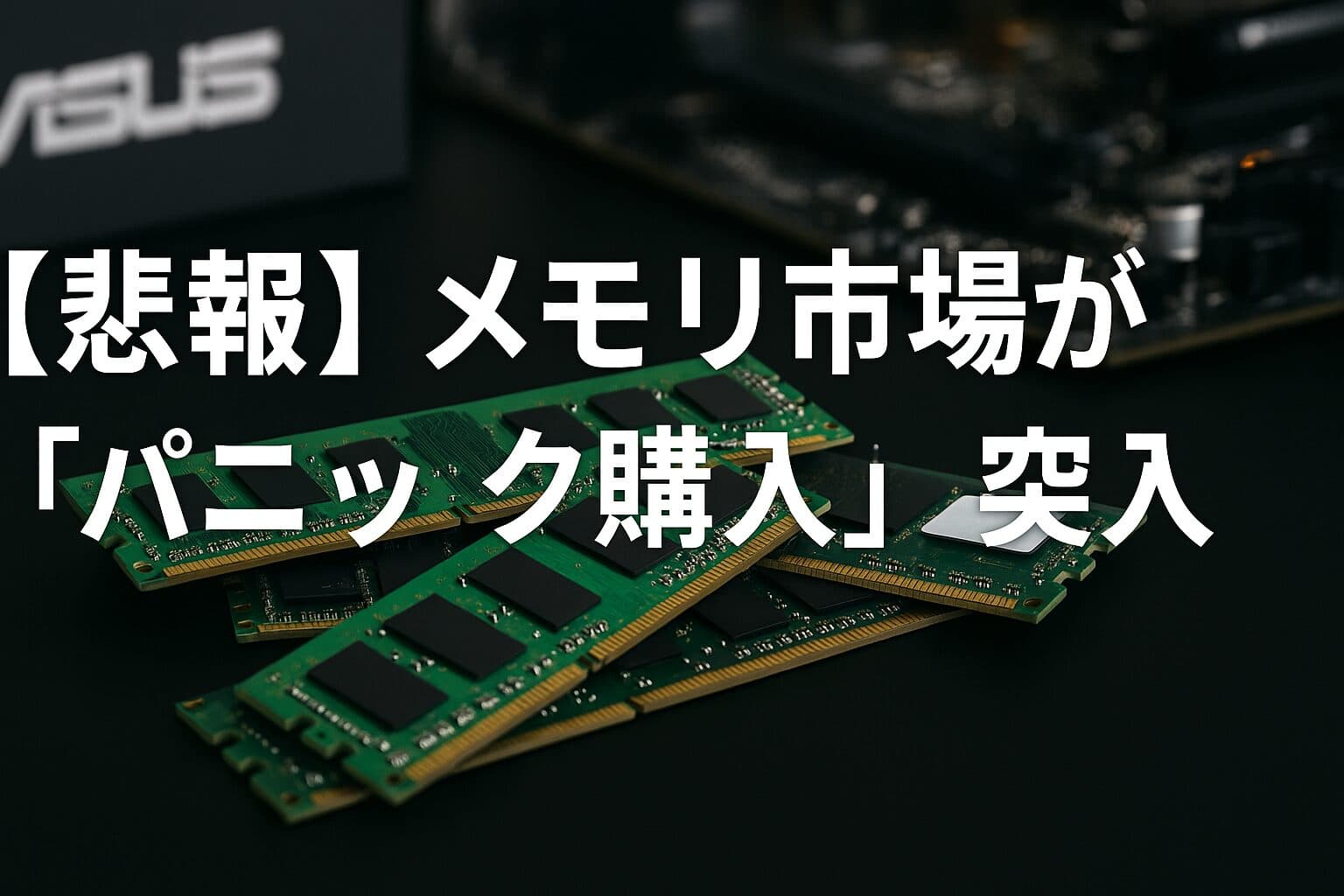 【悲報】メモリ市場が「パニック購入」突入。ASUS・MSI等が在庫確保に走り、2027年まで高騰継続か