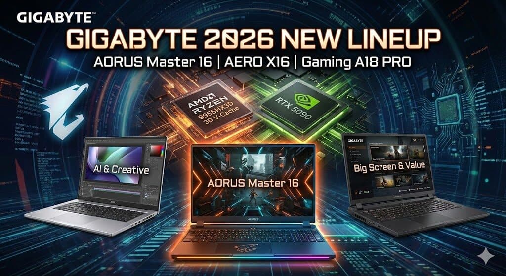 【ニュース】GIGABYTE、Ryzen 9955HX3DとRTX 5090搭載のフラッグシップ「AORUS Master 16」など3機種を発表【ゲーミングノートPC】