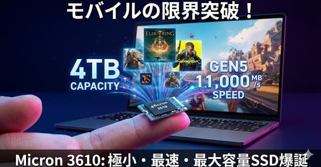 【ニュース】Micron、M.2 2230規格で「4TB・Gen5」を実現したSSD「3610」発表―UMPCの容量不足に終止符【CES 2026】