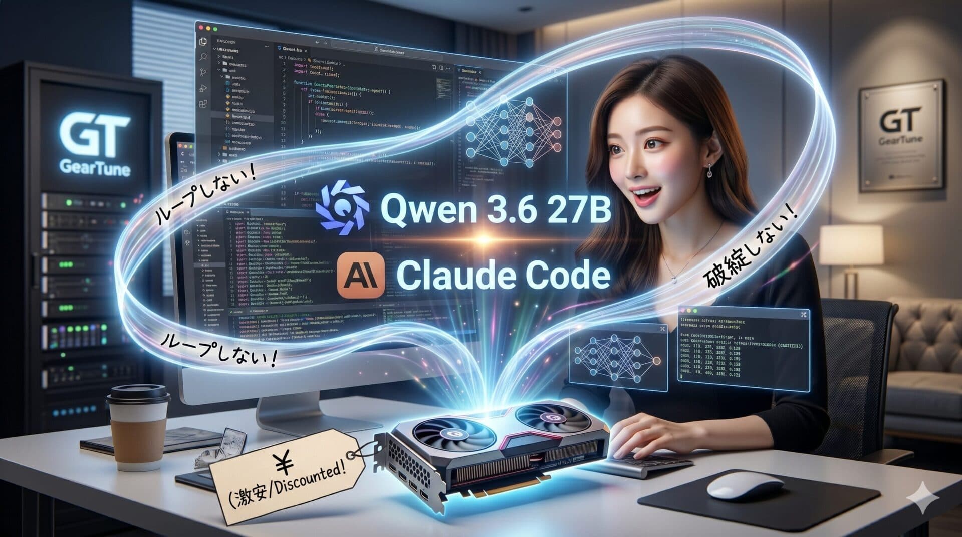 【キャバ嬢でもわかる】ローカルLLM解説。Qwen 3.6 27Bの登場でグラボ1枚でClaude Codeが使い放題！！ループしない！破綻しない！夢の激安ローカルコーディング環境