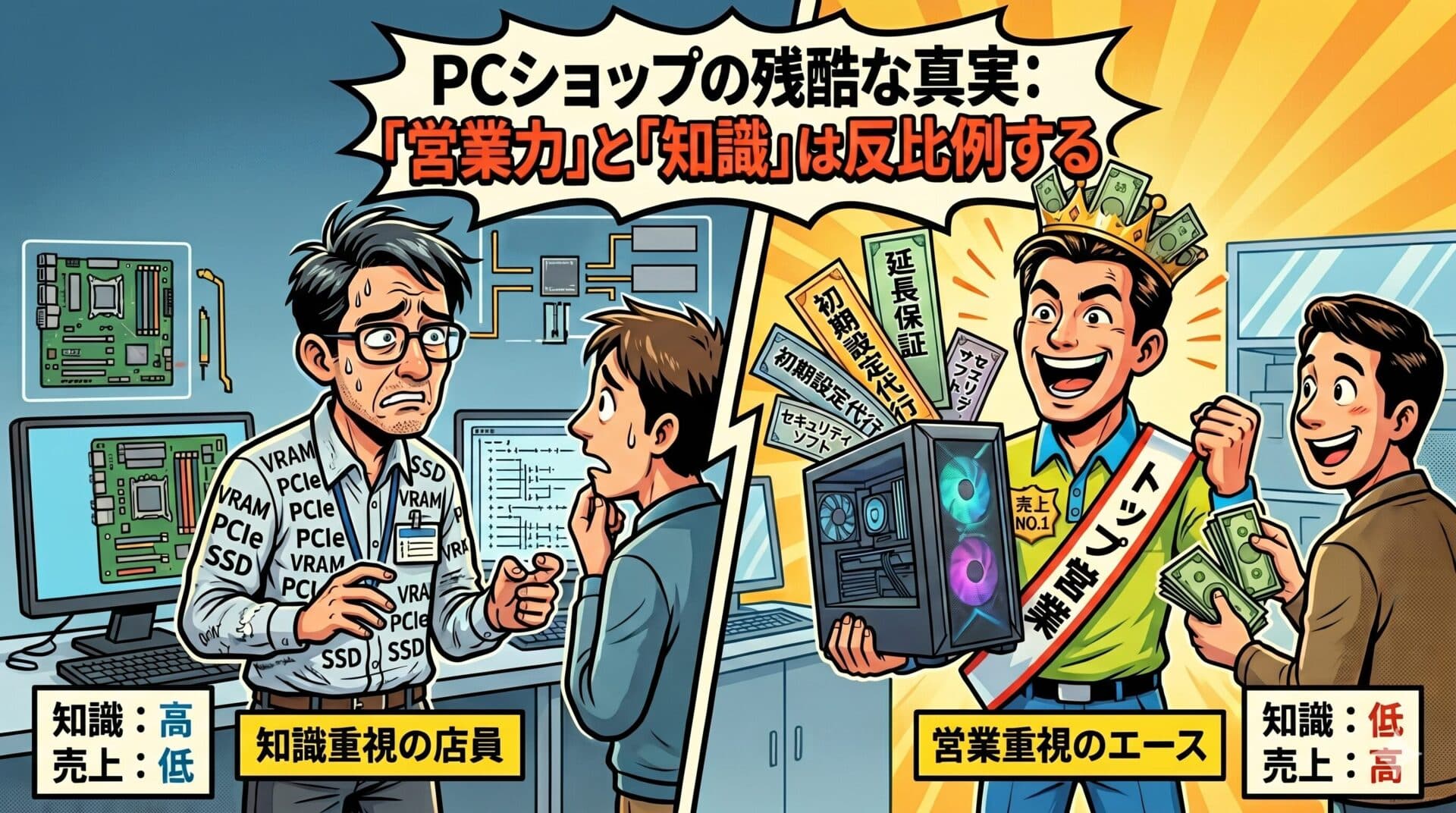 PCショップはコンサルじゃない。店員の「営業力」と「商材知識」は反比例する事実