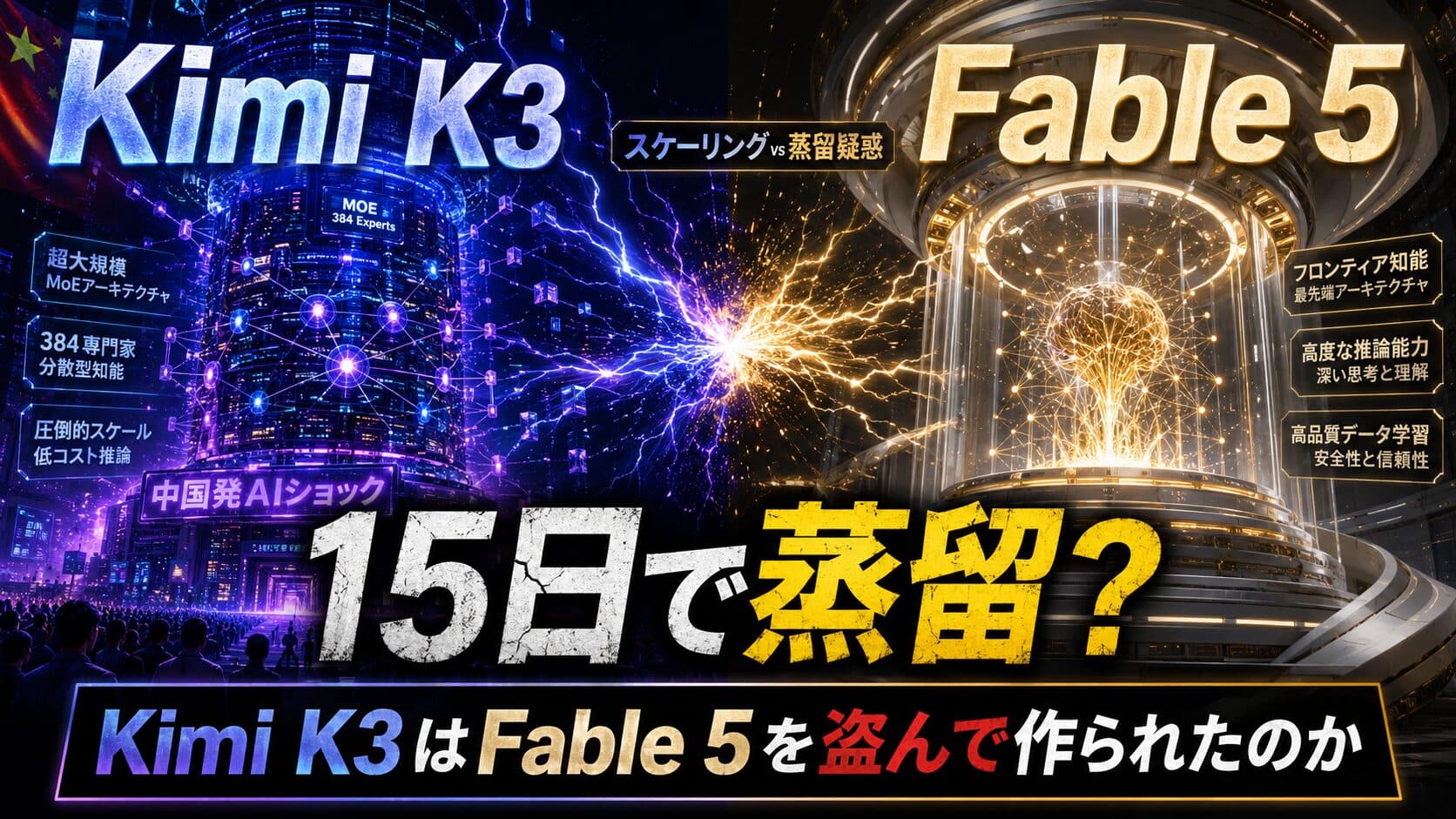 【15日で蒸留は可能か】Kimi K3はFable 5を盗んで作られたのか？ 米国の主張を技術的に検証