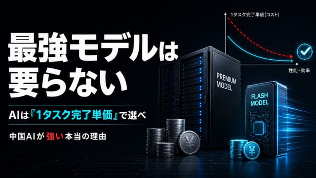 【最強モデルは要らない】AIは「1タスク完了単価」で選べ。中国AIが強い本当の理由