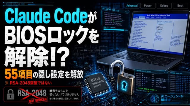 【Claude CodeがBIOSロックを解除！？】AIが55項目の隠し設定を解放