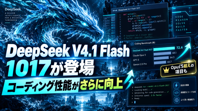 DeepSeek V4.1 Flashがさらに進化。Opus 5を上回るコーディング性能、しかも価格は据え置き