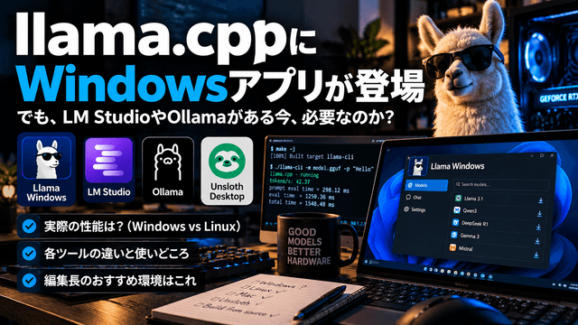 llama.cppにWindowsアプリが登場。しかしLM StudioやOllamaがある今、必要なのか？