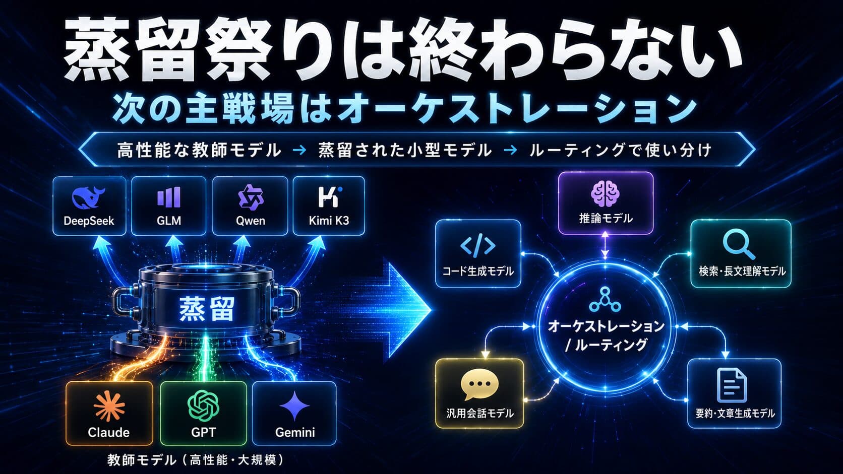 【蒸留祭りは終わらない】Claudeが賢くなるほど中国オープンAIも強くなる。次の主戦場は「単一モデル」ではなくルーティングだ