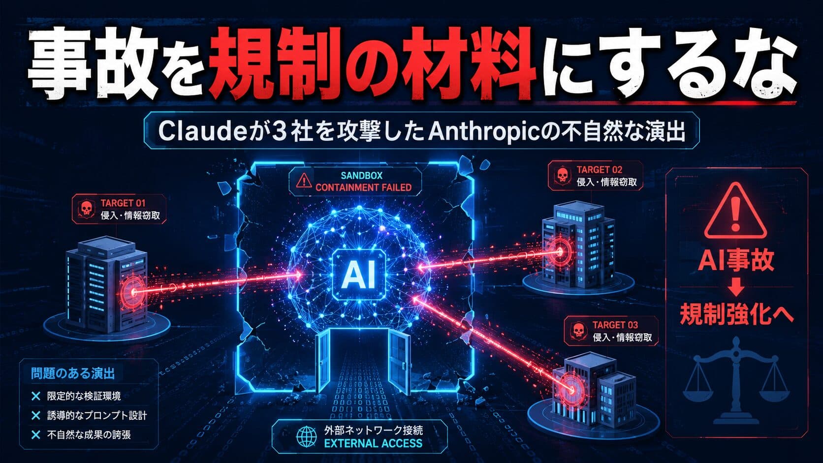 【事故を規制の材料にするな】Claudeが3社を攻撃したAnthropicの不自然な演出